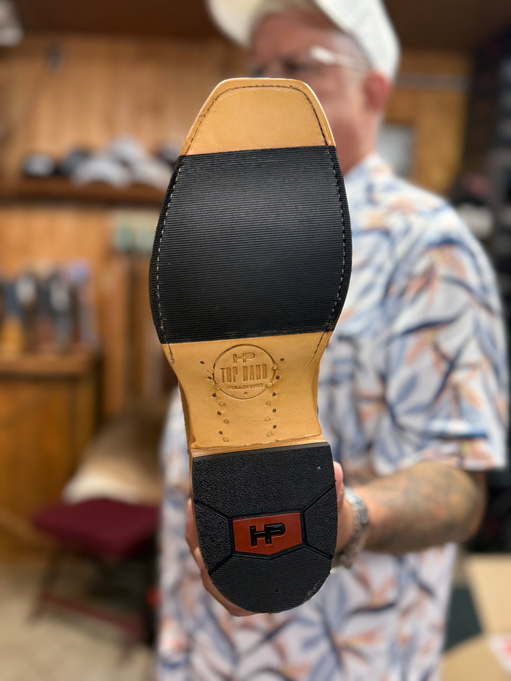 HP9500 - Horse Power Camel Suede Vamps with Emerald Tops