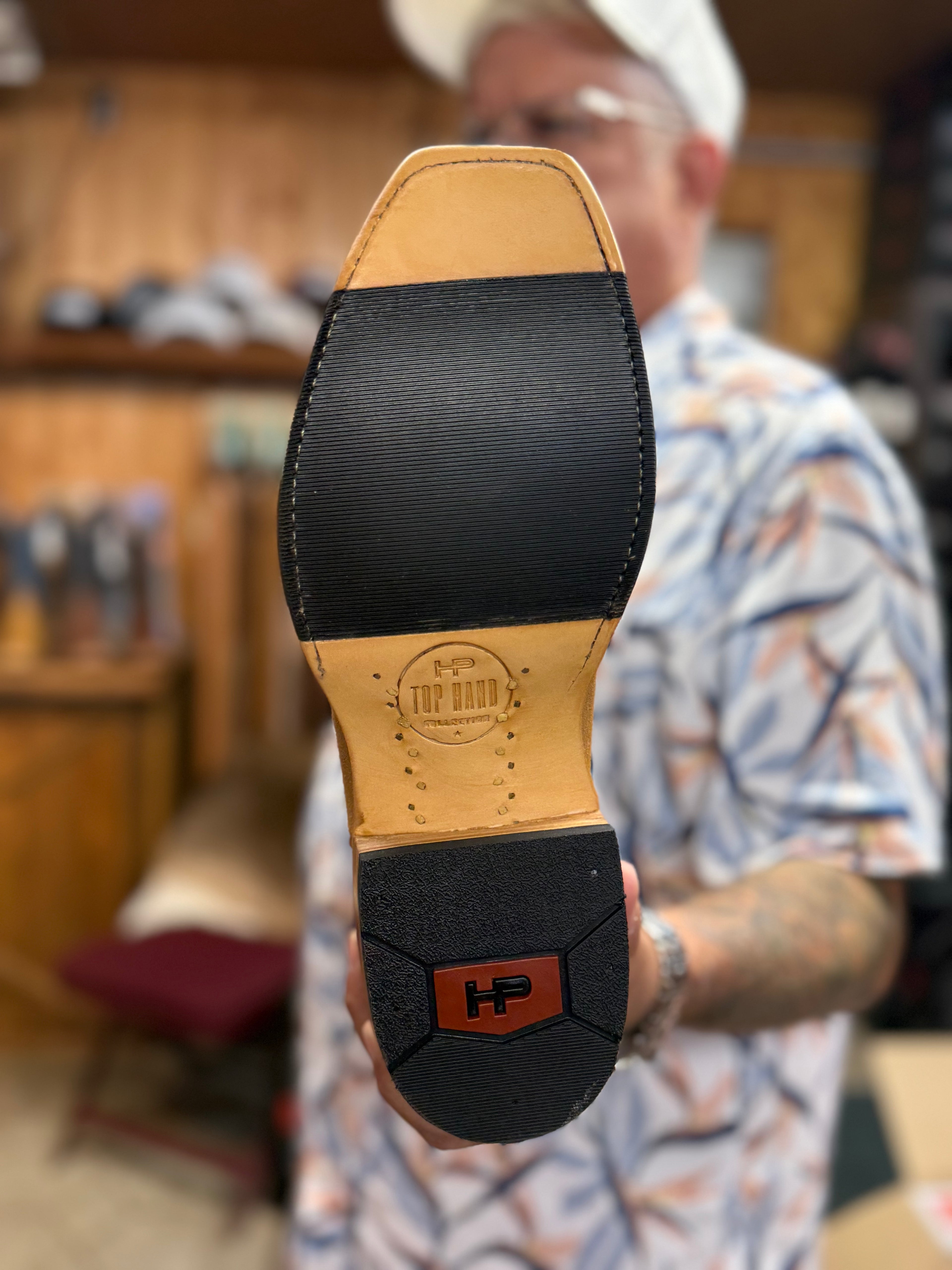 HP9500 - Horse Power Camel Suede Vamps with Emerald Tops