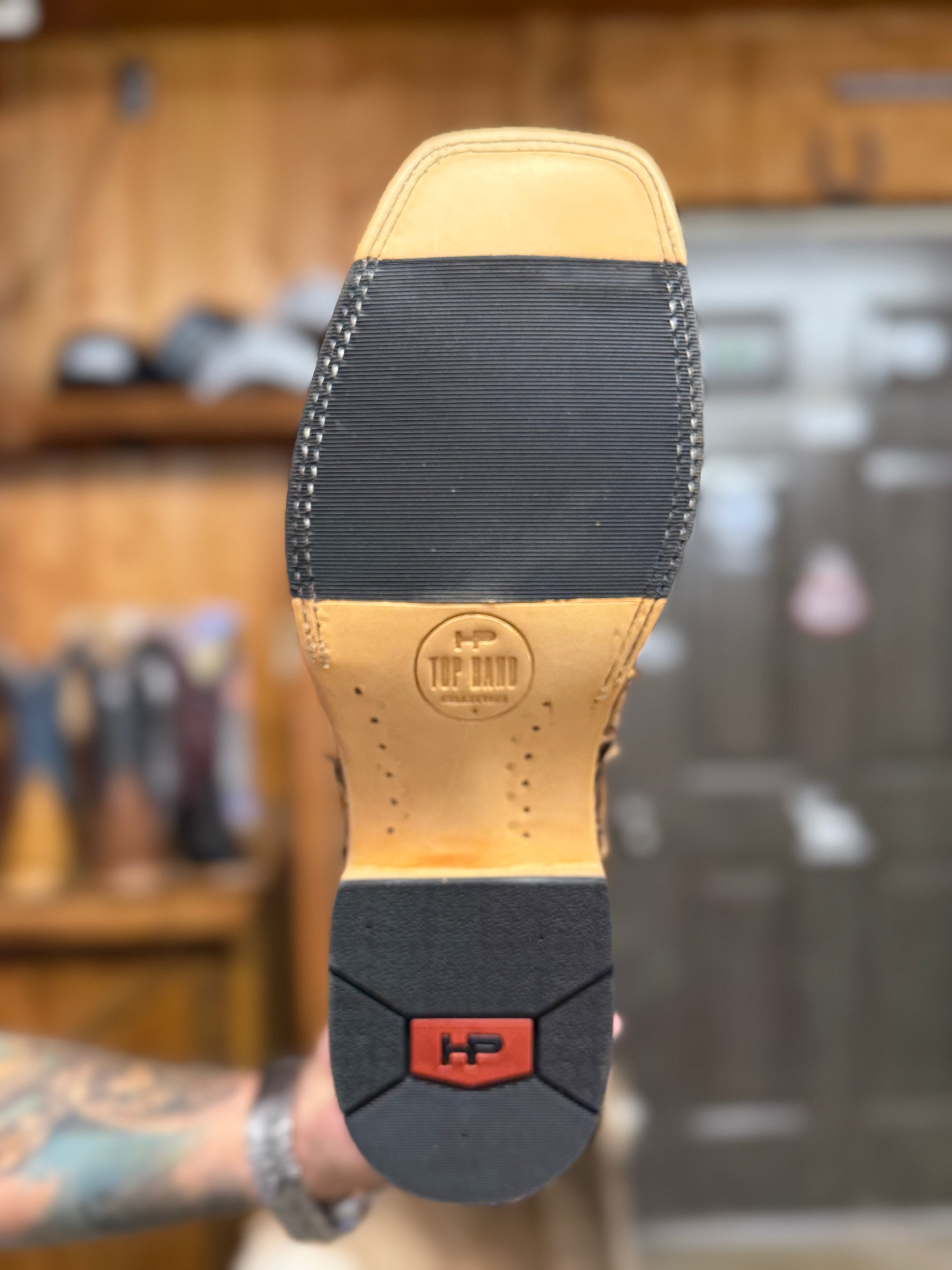 HP8007 - Horse Power Top Hand Men's Cigar Matte Big Bass Cowboy Boots with Blue Tops