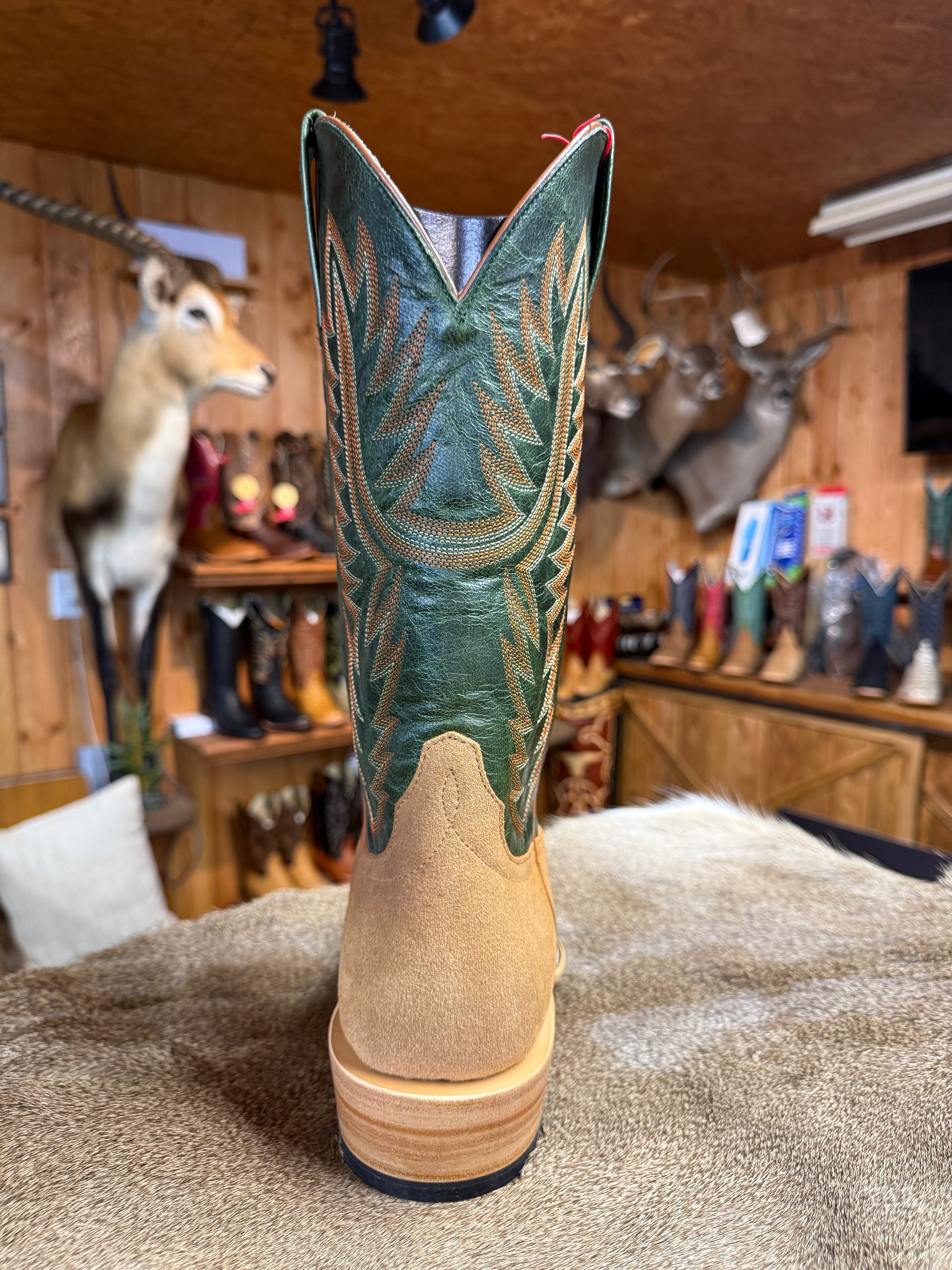HP9500 - Horse Power Camel Suede Vamps with Emerald Tops