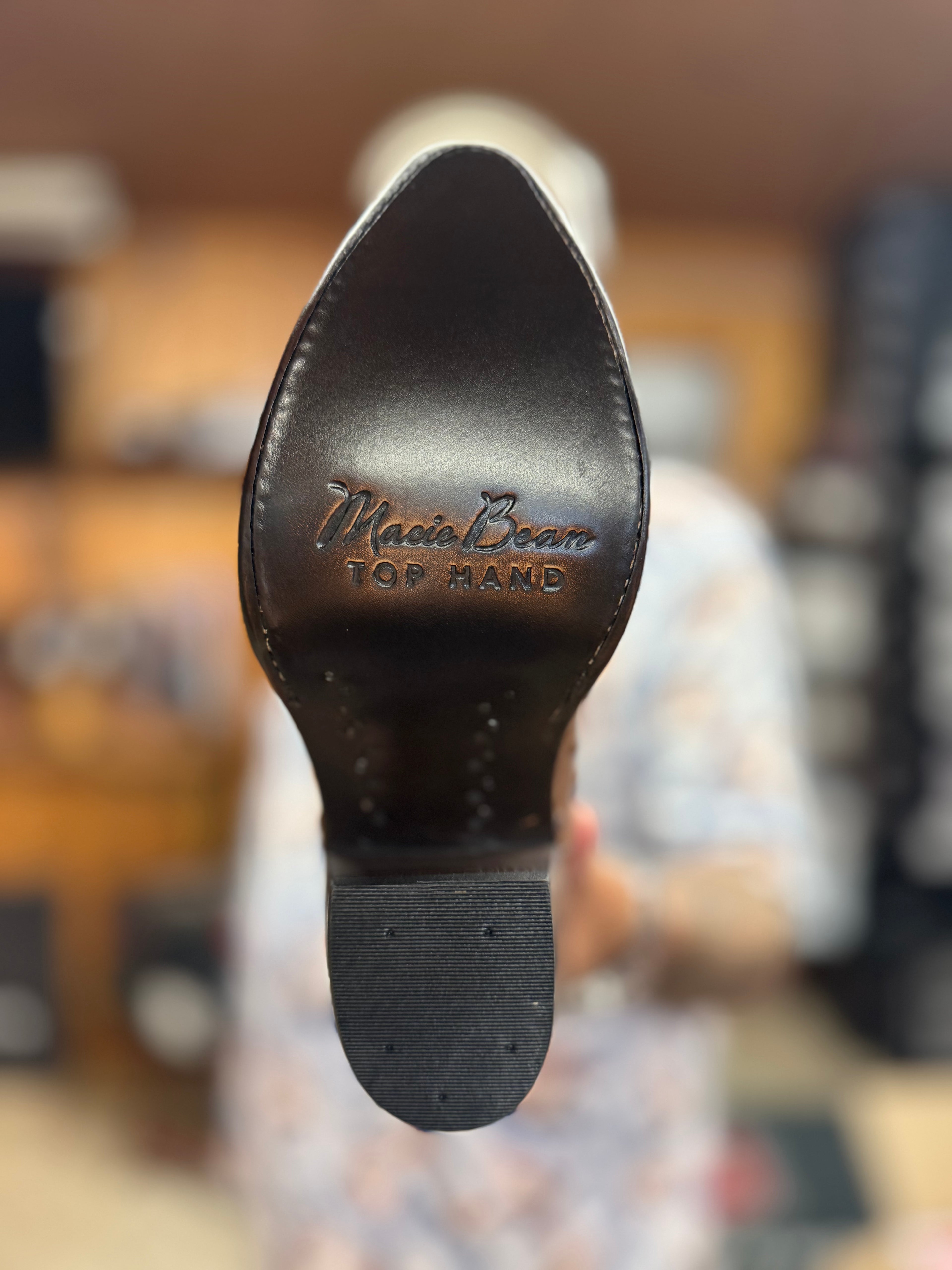 M4007 - Macie Bean Top Hand Kango Tobac Full Quill Ostrich Boots