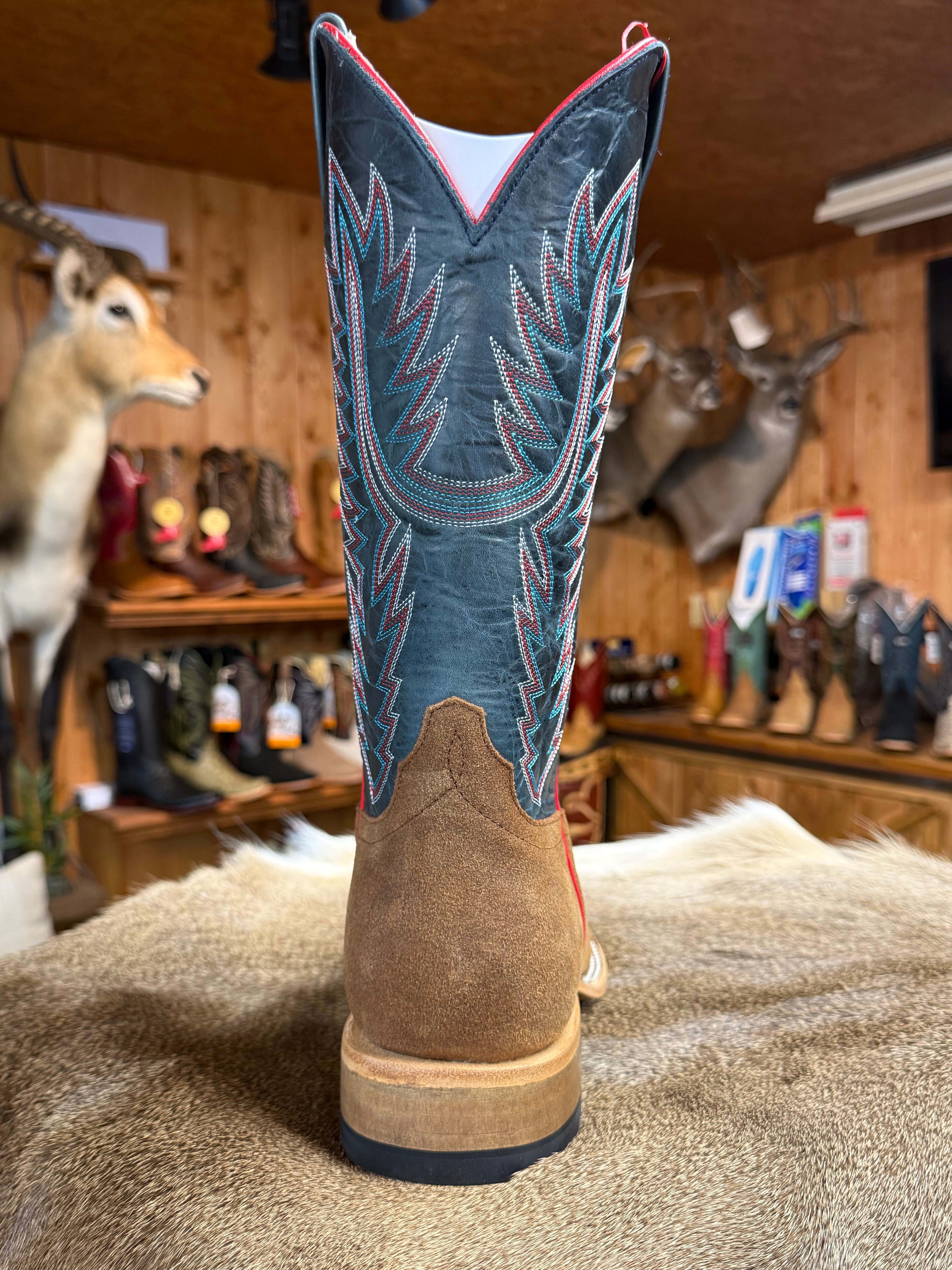 HP8079 - Horse Power Men's Tobacco Old Suede Blue Western Boots