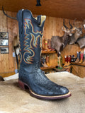 RW4530-6 - R. Watson Men's Black Full Quill Ostrich Cowboy Boots with Black Cowhide Shaft