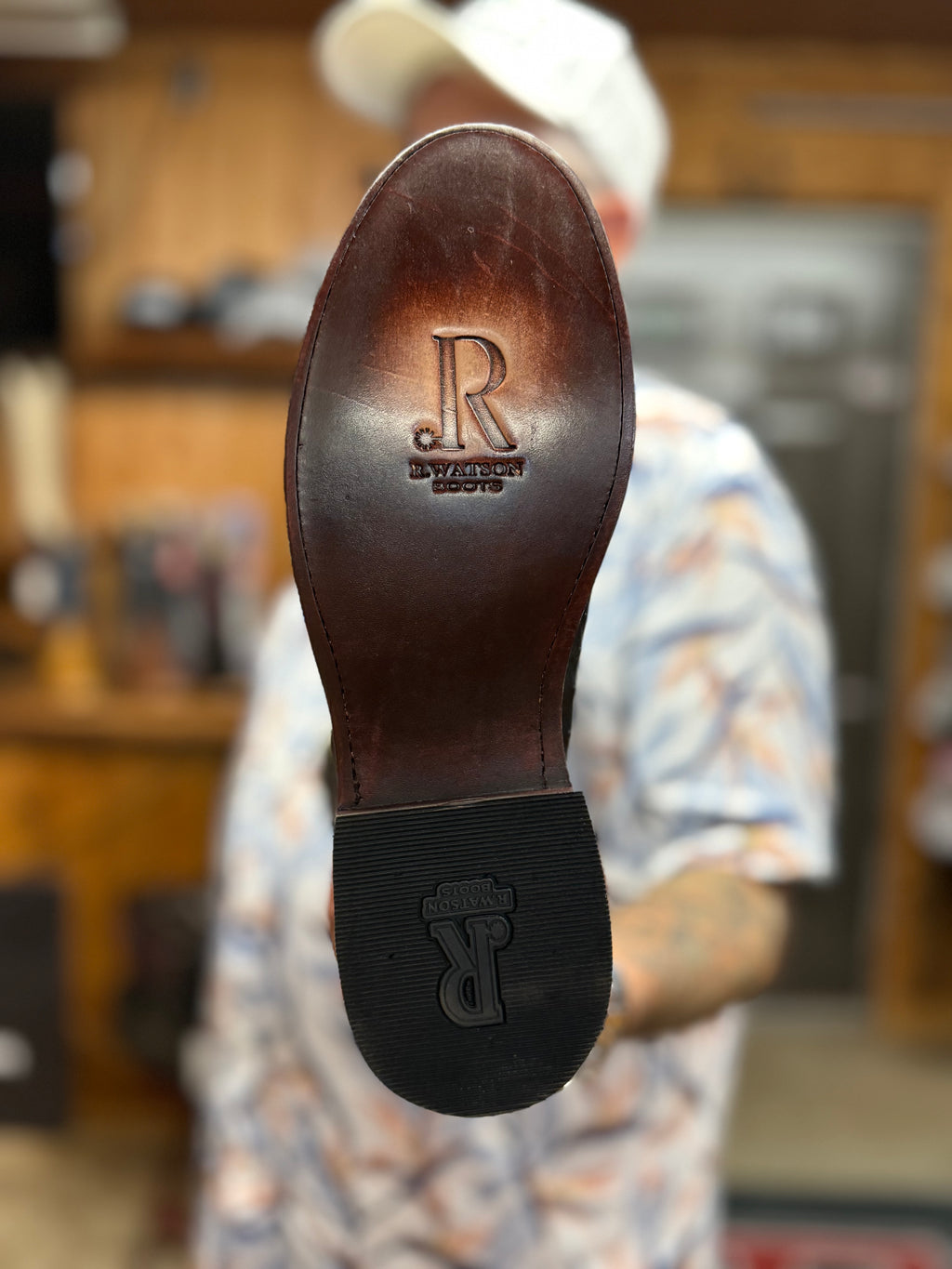 RW4000 - R. Watson 5 Men's Black Full Quill Ostrich Cowboy Boots