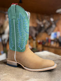 HP8078 - Horse Power Men's Tan Pull-Up Cowboy Boots with Green Pull-Up Tops