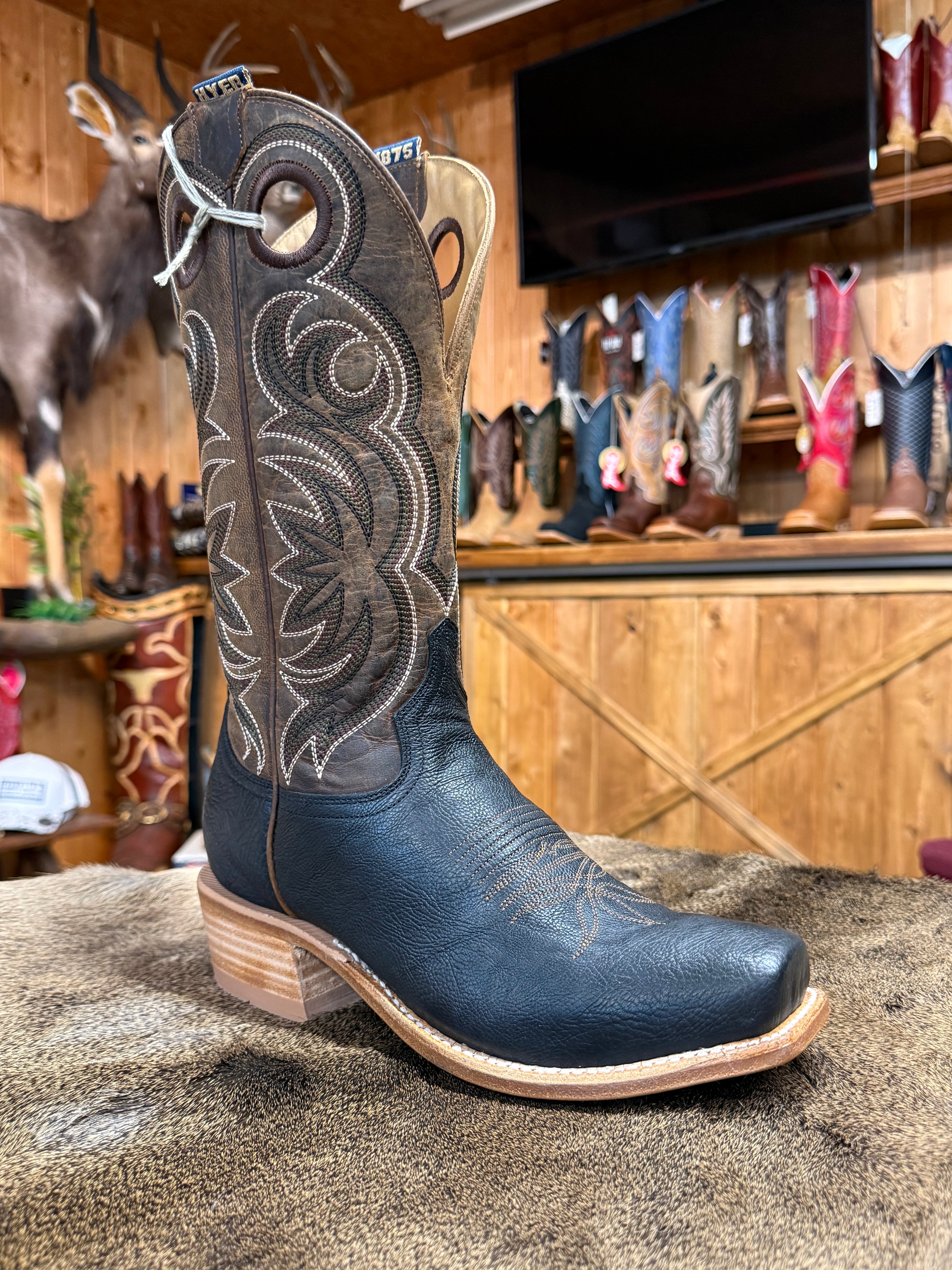 HM12019 - Hyer Riley Black Men's Cowboy Boots