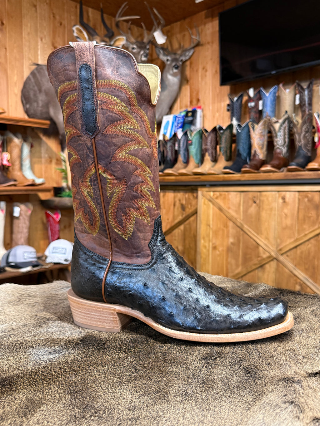 RW4519-1 - R. Watson Men's Full Quill Ostrich Cowboy Boots
