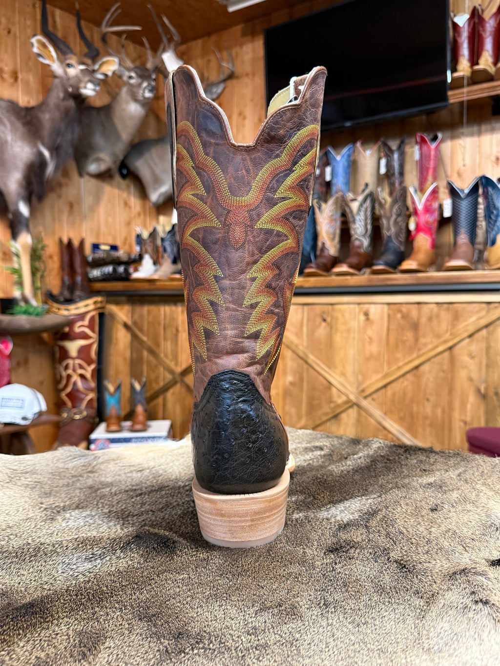 RW4519-1 - R. Watson Men's Full Quill Ostrich Cowboy Boots