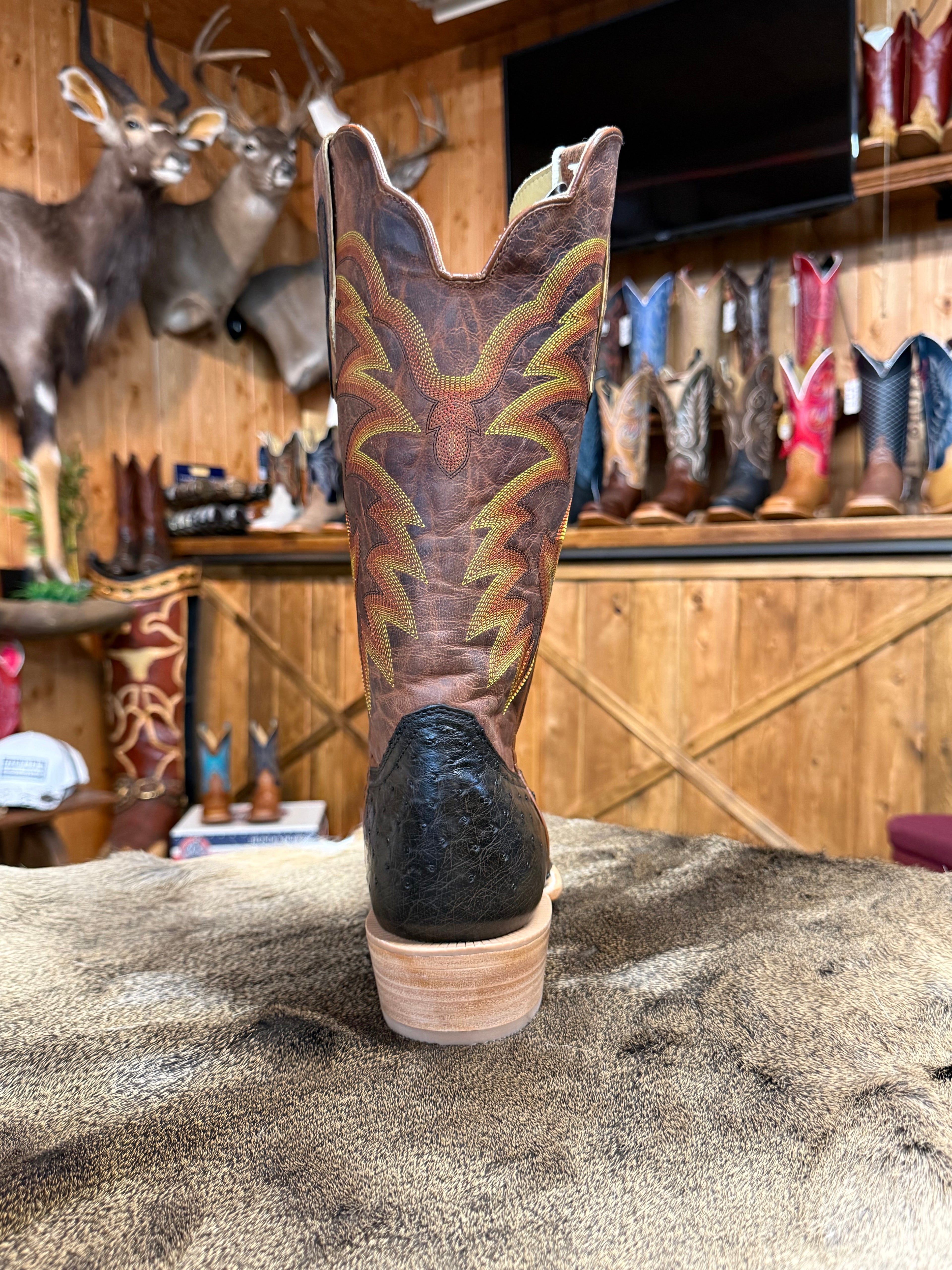 RW4519-1 - R. Watson Men's Full Quill Ostrich Cowboy Boots