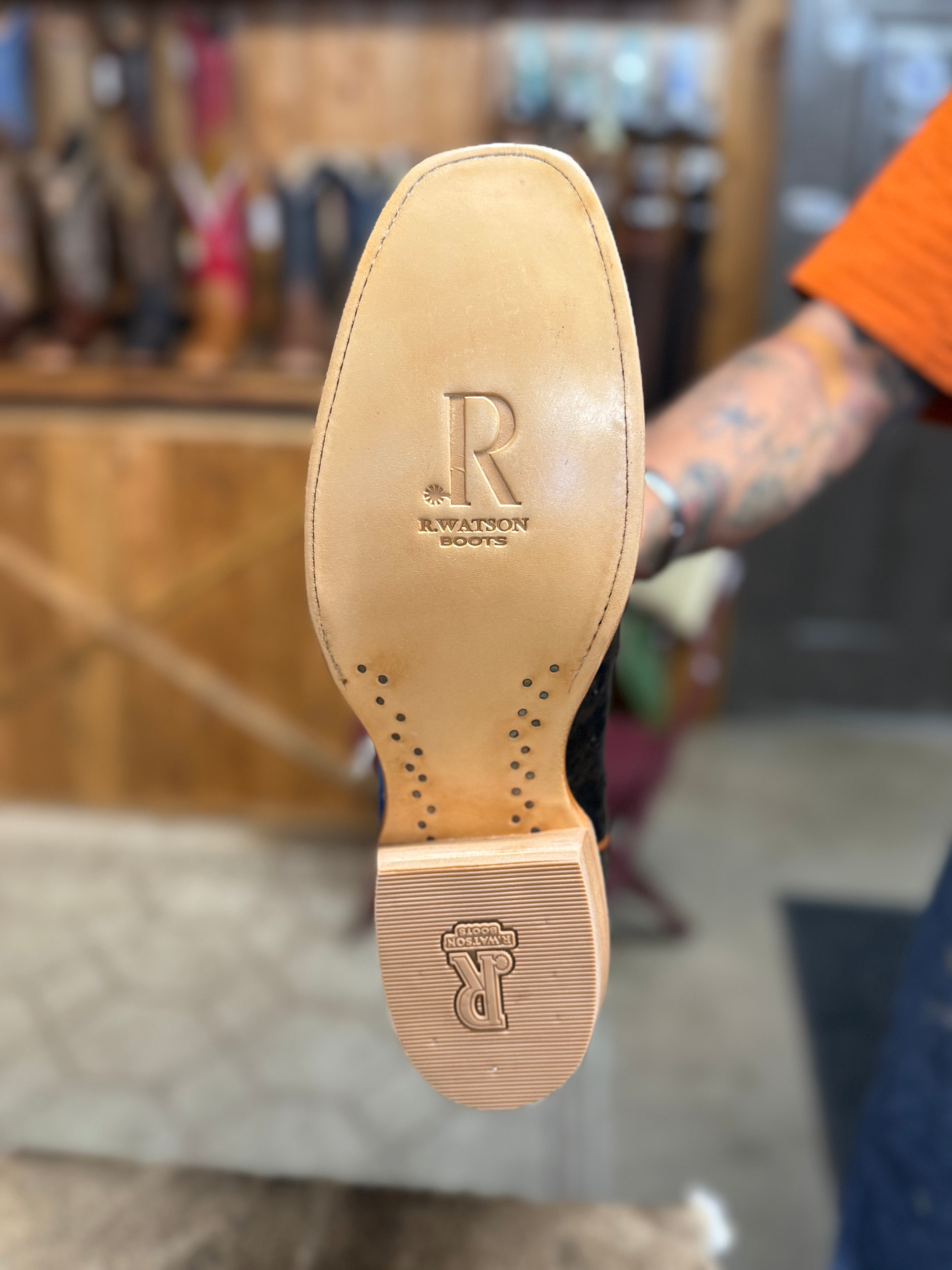 RW4519-1 - R. Watson Men's Full Quill Ostrich Cowboy Boots